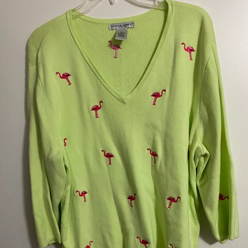 Flamingo Fun Ladies Sweater/Blouse Size 2X
